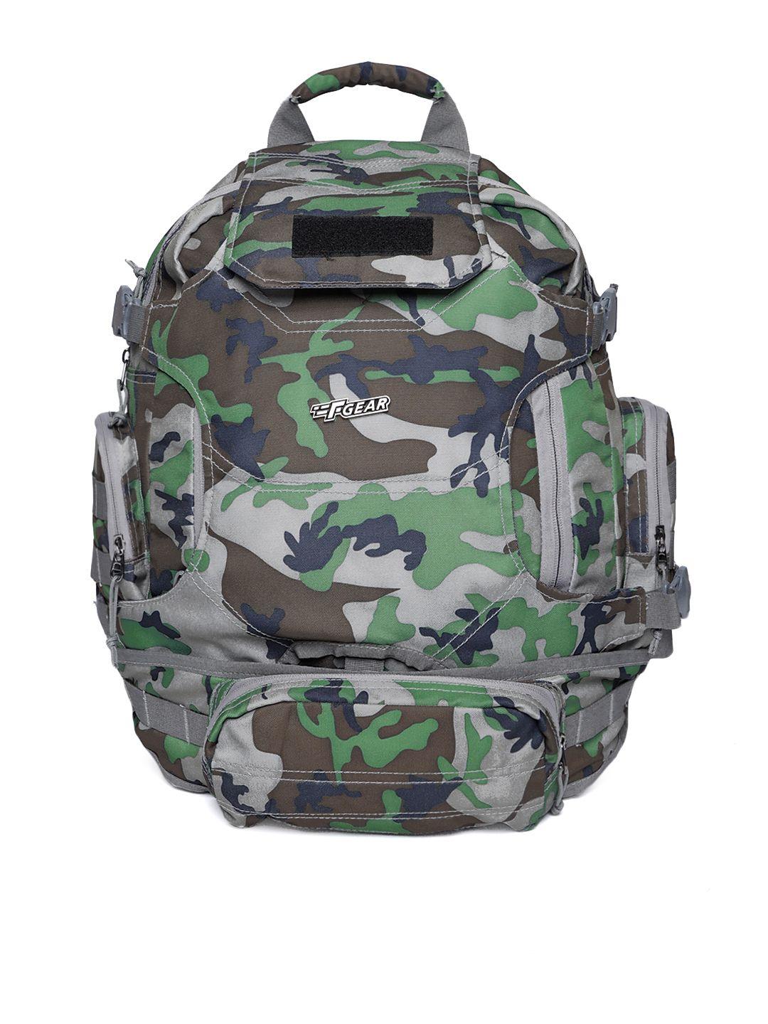 f gear unisex green & beige graphic backpack