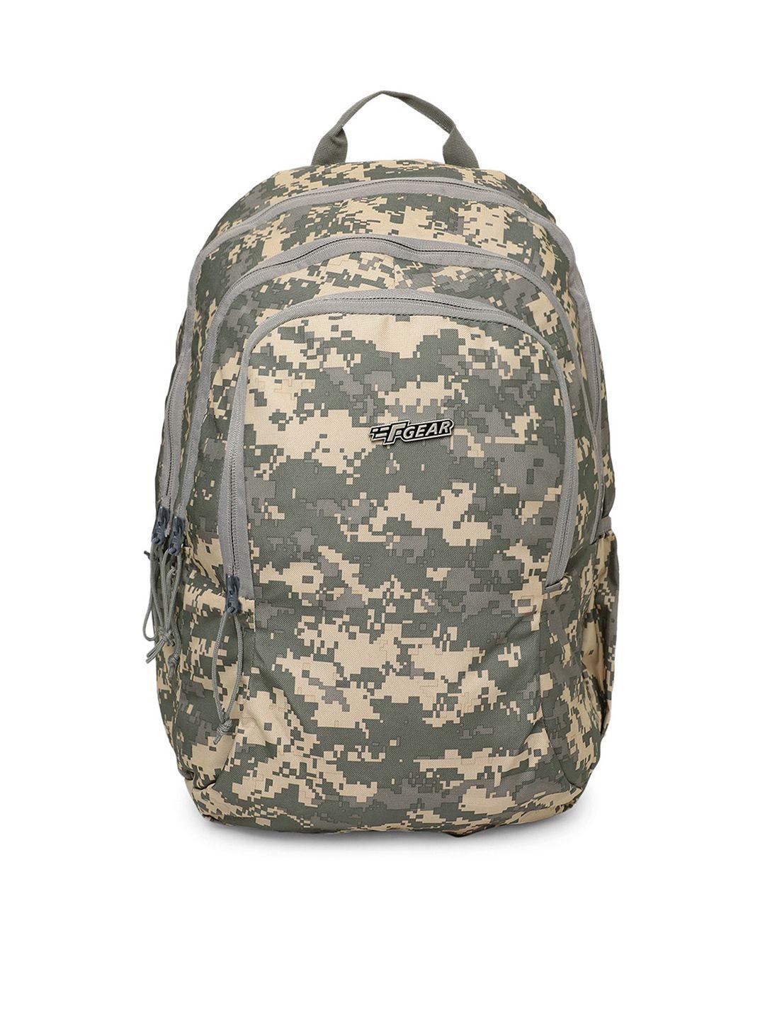f gear unisex green & cream-coloured backpack