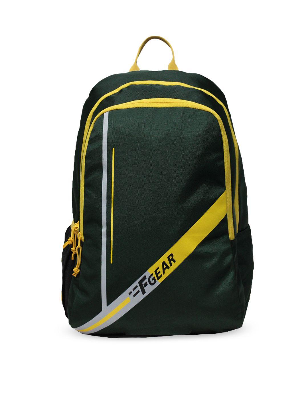 f gear unisex green & yellow brand logo contrast detail backpacks