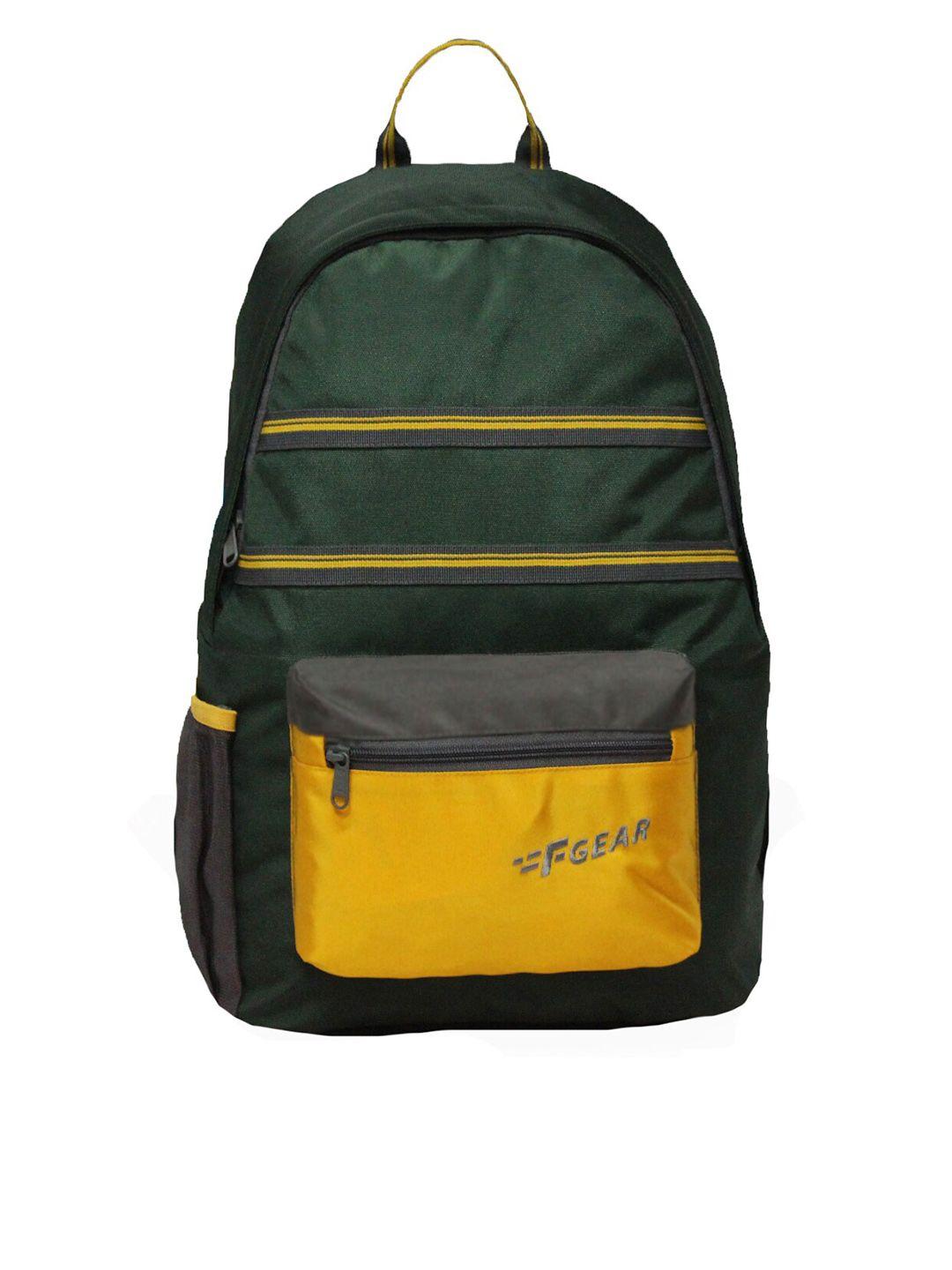 f gear unisex green & yellow colourblocked contrast detail backpack