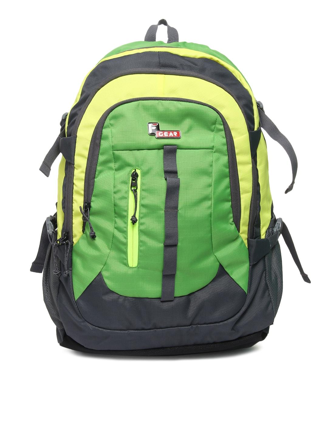 f gear unisex grey & green colourblocked defender v2 backpack