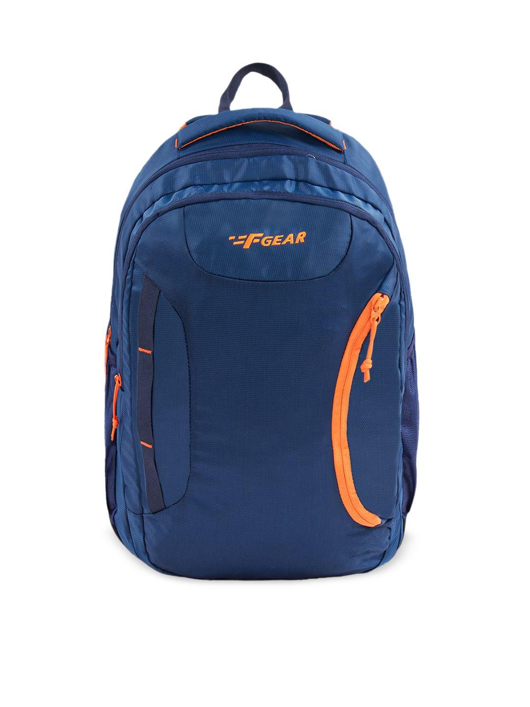 f gear unisex navy blue & orange backpack