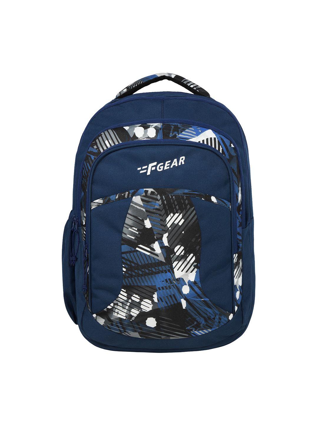f gear unisex navy blue & white graphic contrast detail backpack