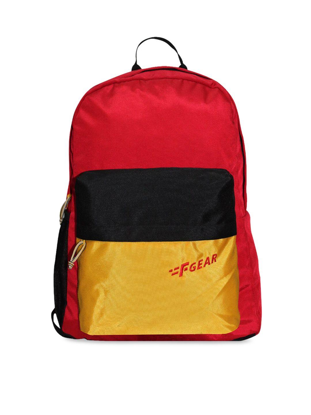 f gear unisex red & yellow colourblocked backpack