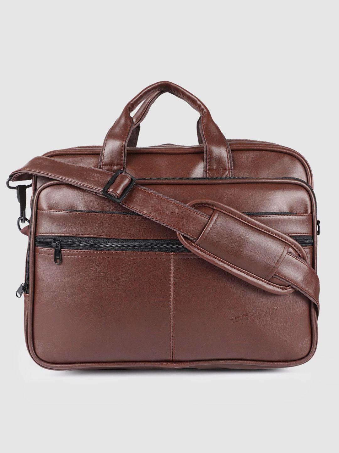 f gear unisex tan brown hamilton solid laptop bag