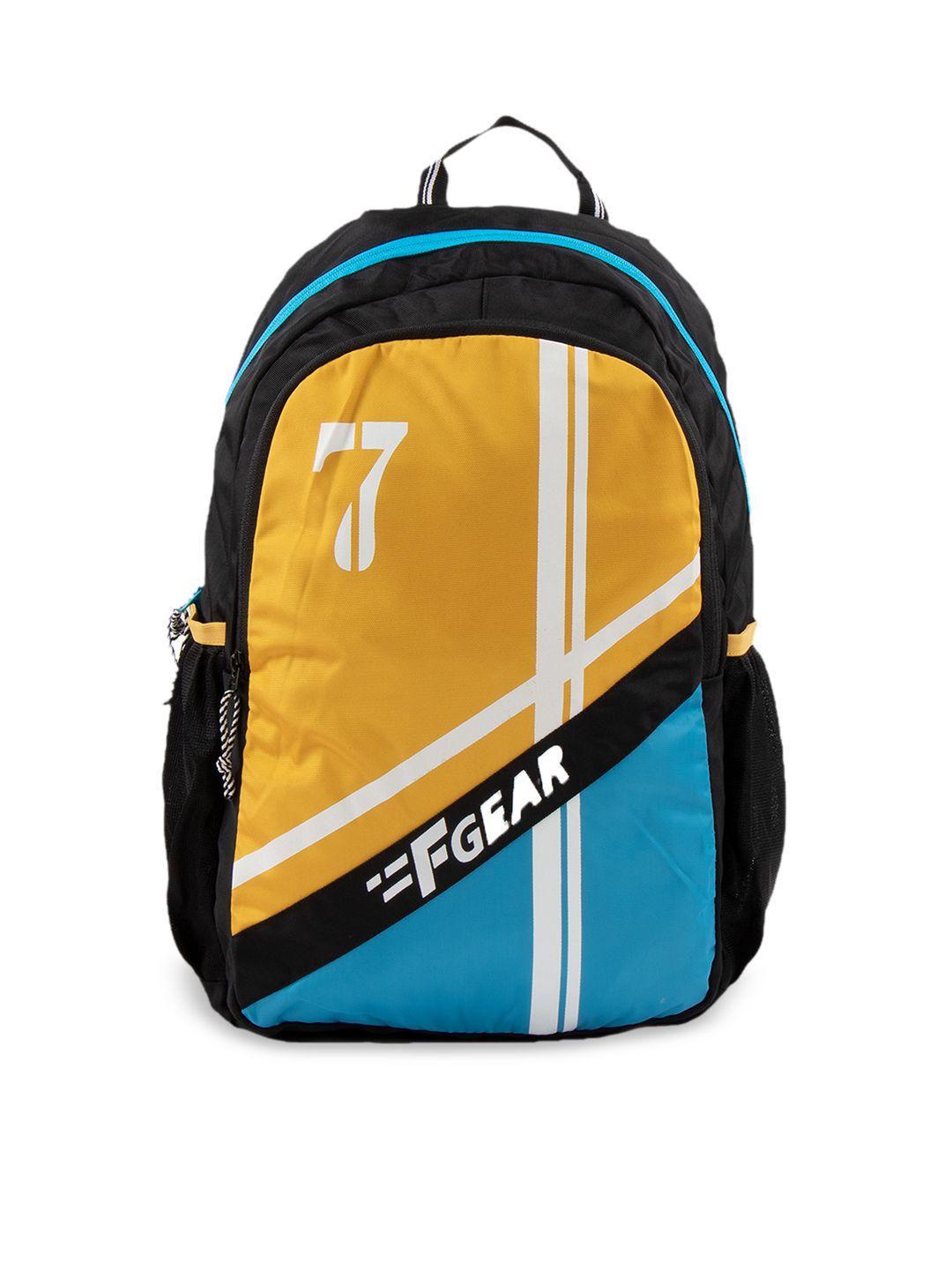 f gear unisex yellow & blue brand logo backpack