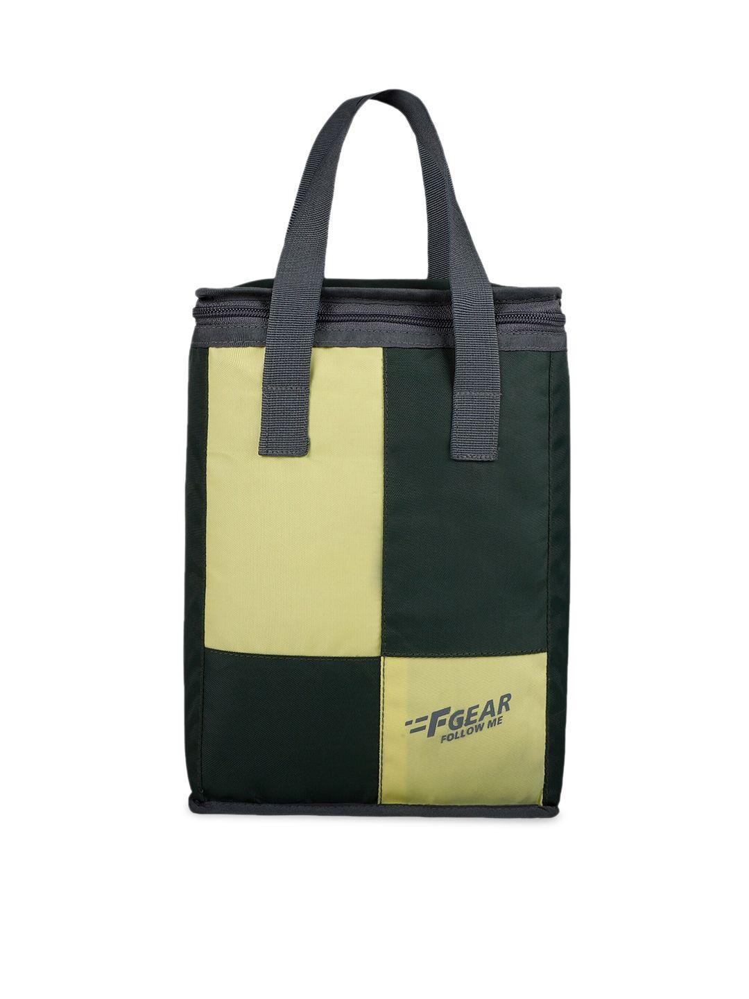f gear yellow & green colourblocked lunch bag