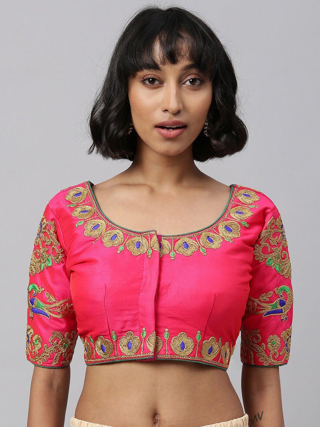 fab dadu embroidered phantom silk saree blouse