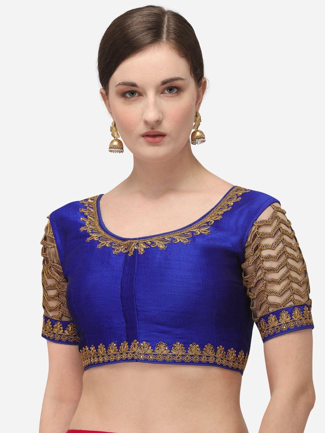 fab dadu embroidered round neck saree blouse