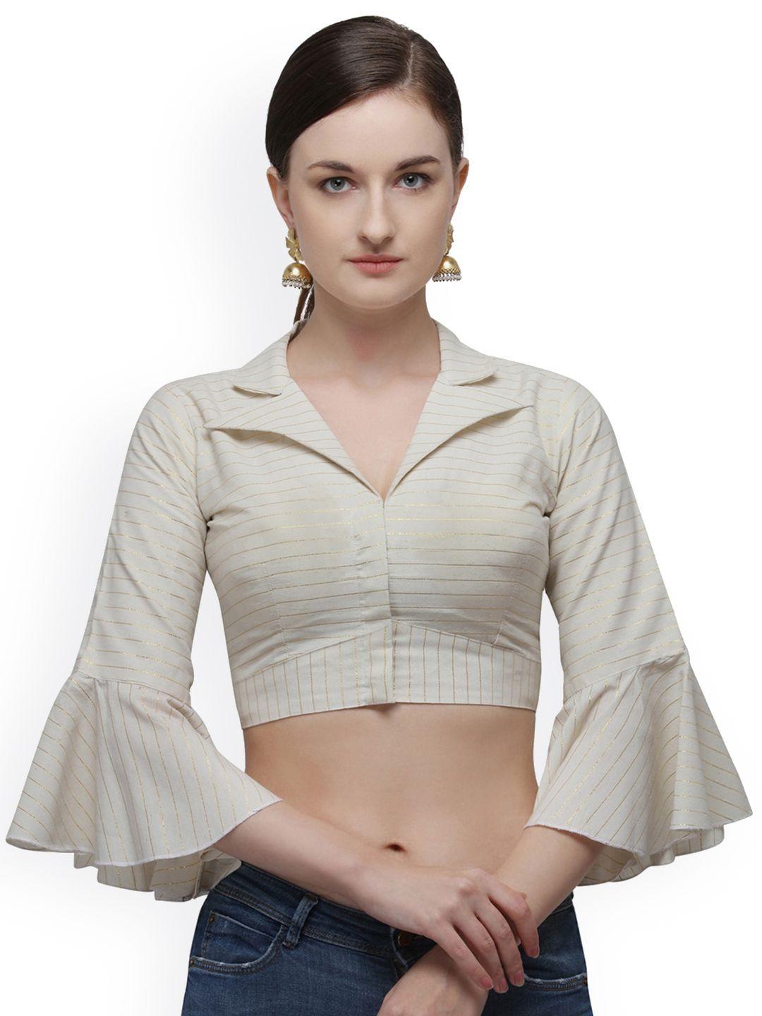 fab dadu printed striped silk saree blouse