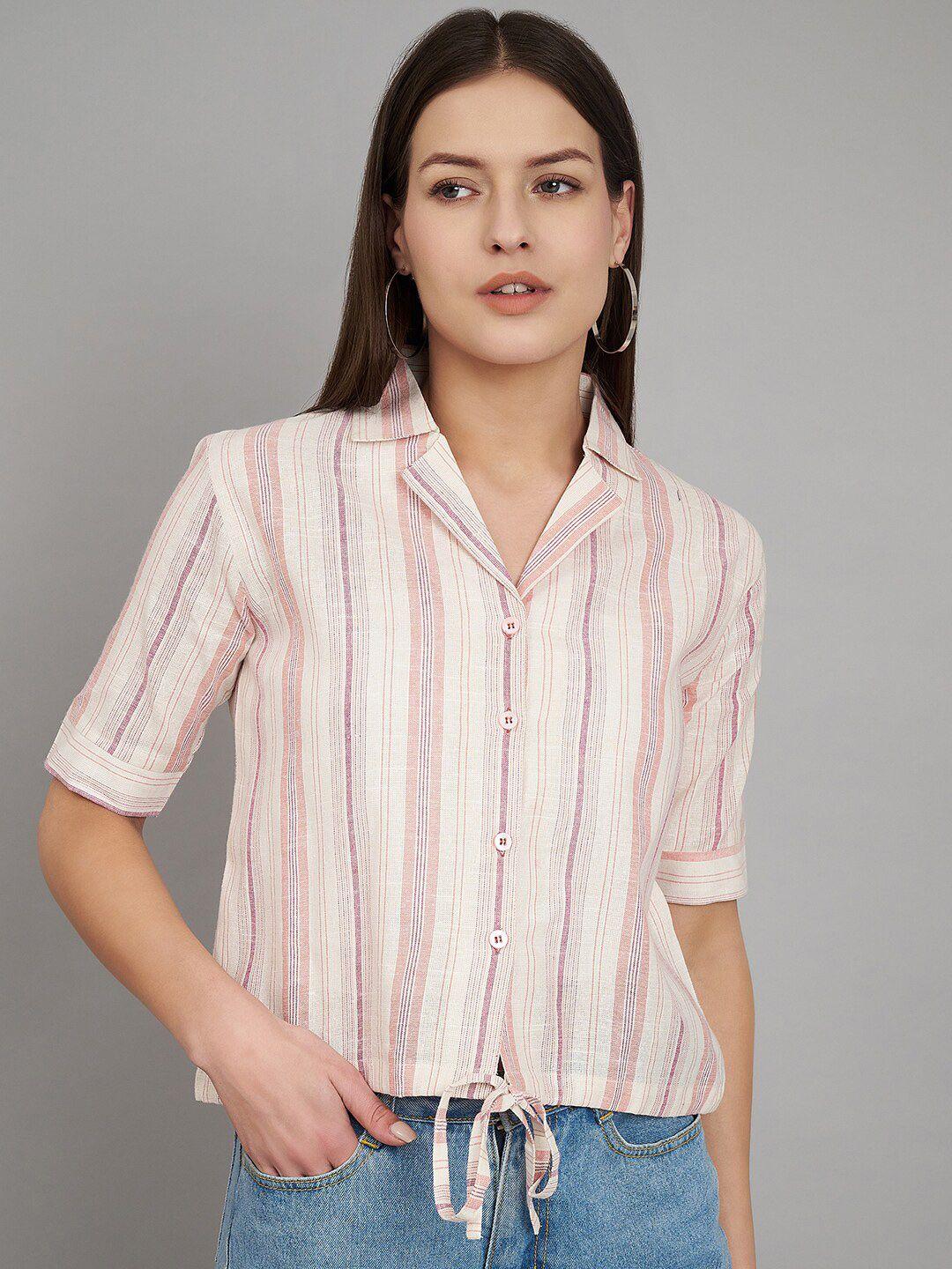 fab star striped cotton shirt style top