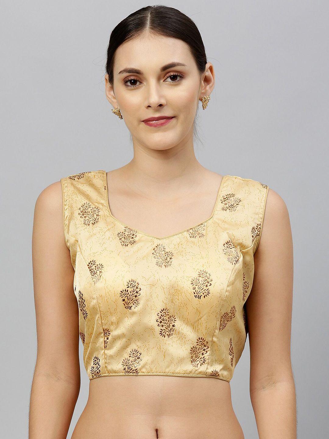 fab viva printed v-neck saree blouse