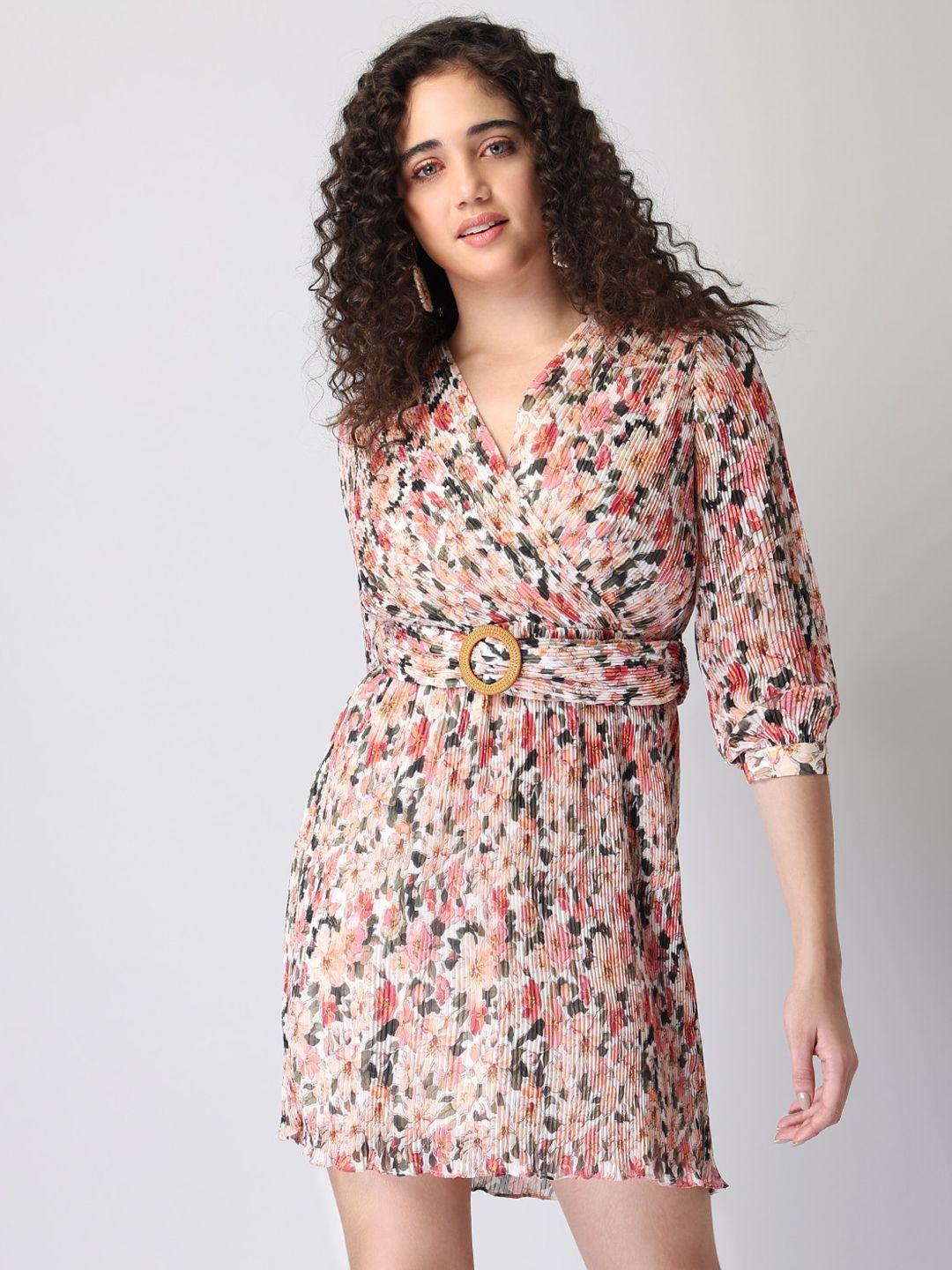 faballey multicoloured floral georgette dress