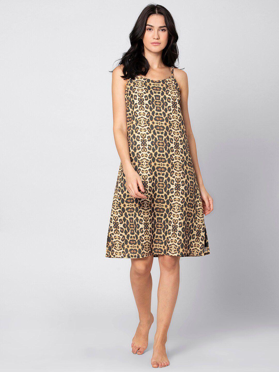 faballey animal georgette a-line dress