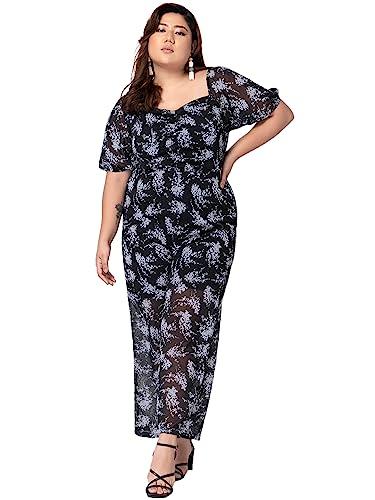 faballey curve black abstract print ruched jumpsuit