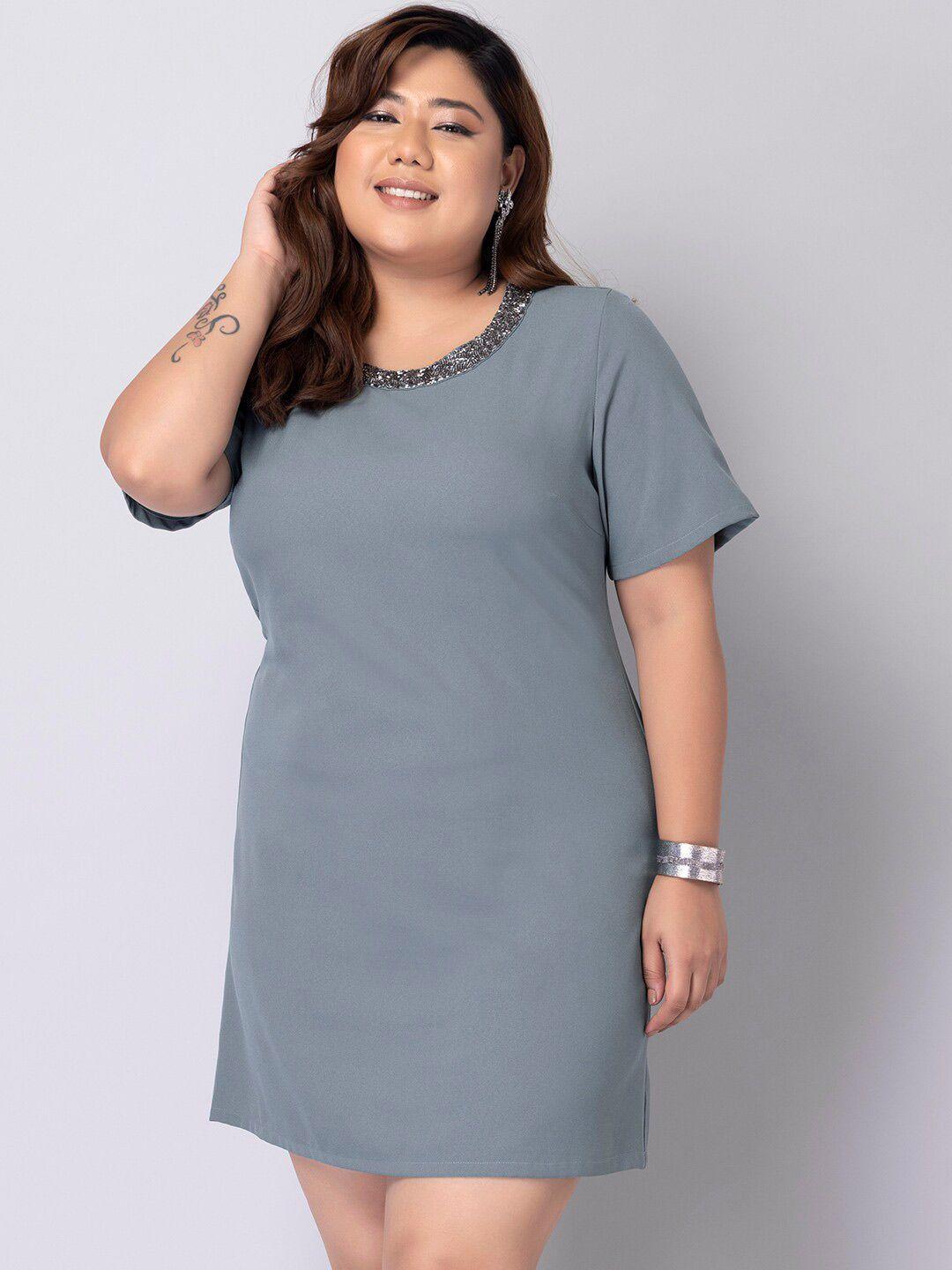 faballey curve plus size crepe sheath dress