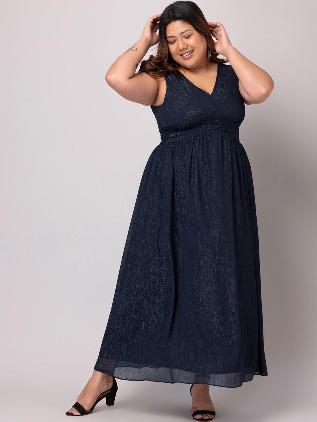 faballey curve plus size v-neck sleeveless maxi dress