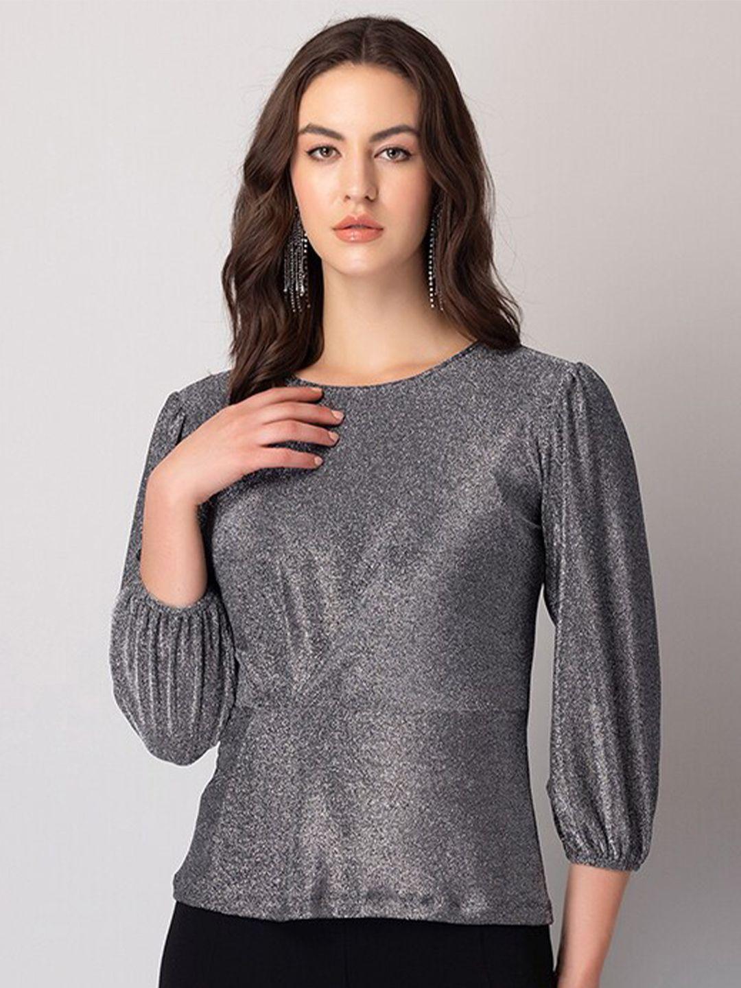 faballey embellished puffed sleeves twisted top