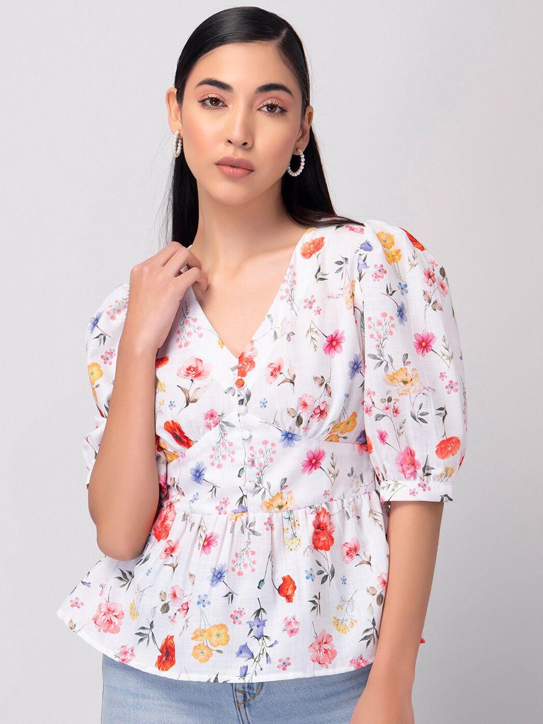 faballey floral print empire top