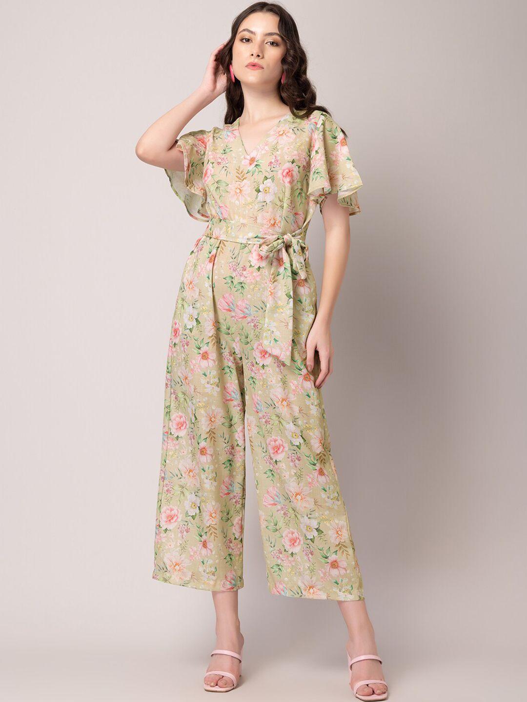 faballey floral printed basic jumpsuit