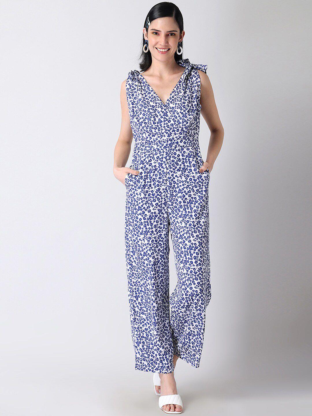 faballey floral printed basic jumpsuit