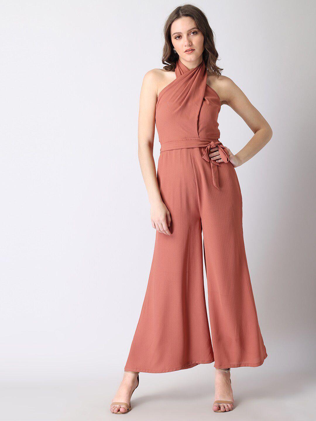 faballey halter neck basic jumpsuit