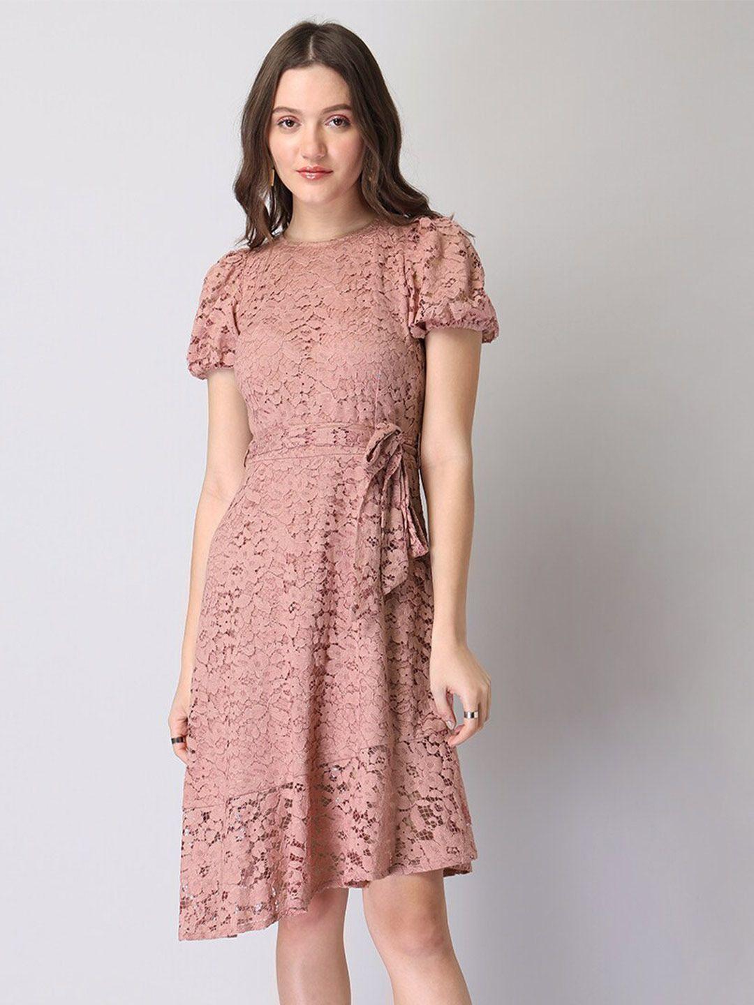 faballey lace fit & flare dress