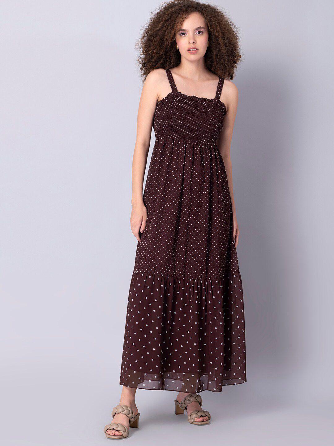 faballey maroon georgette maxi dress