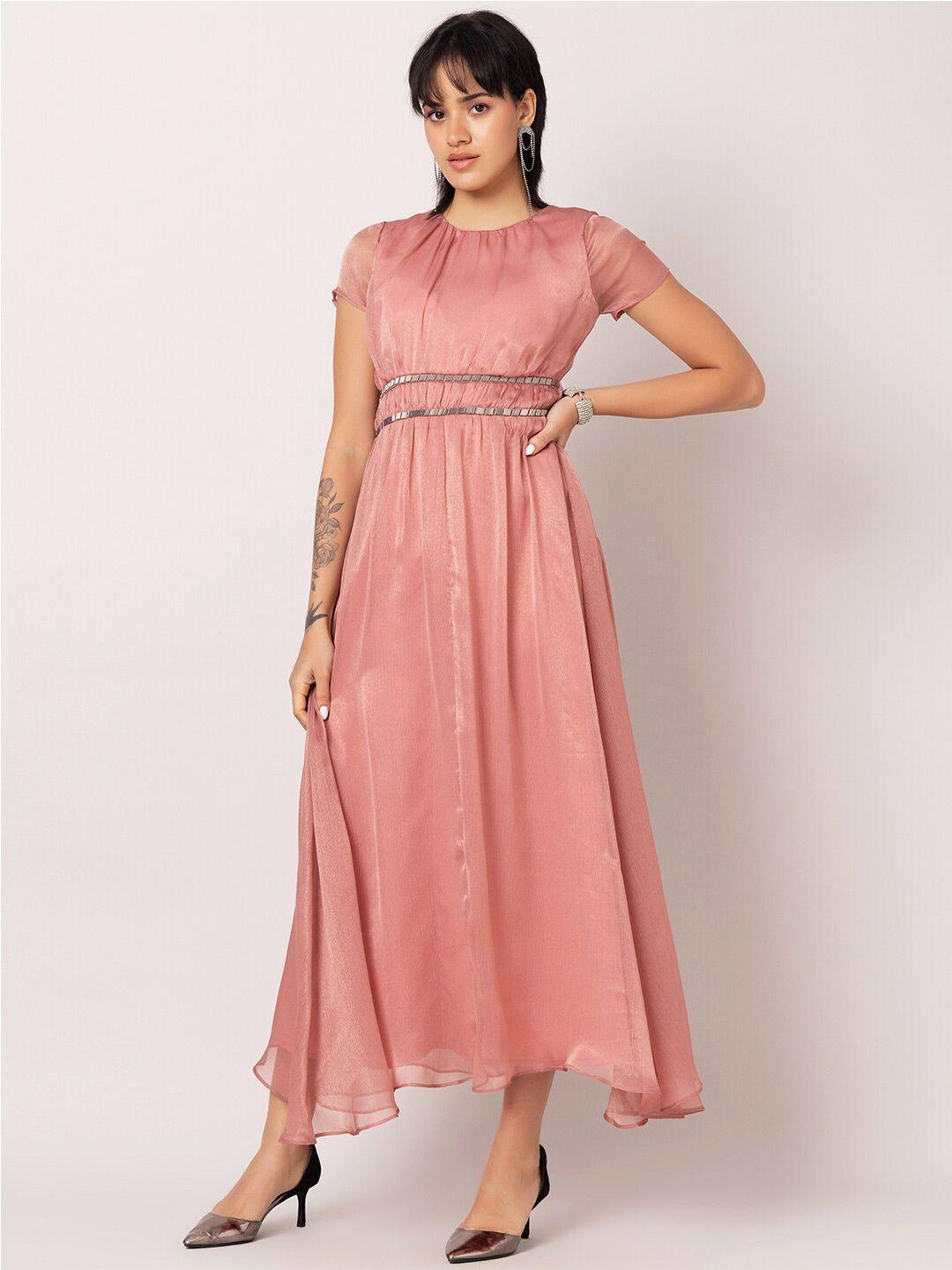 faballey pink chiffon maxi dress