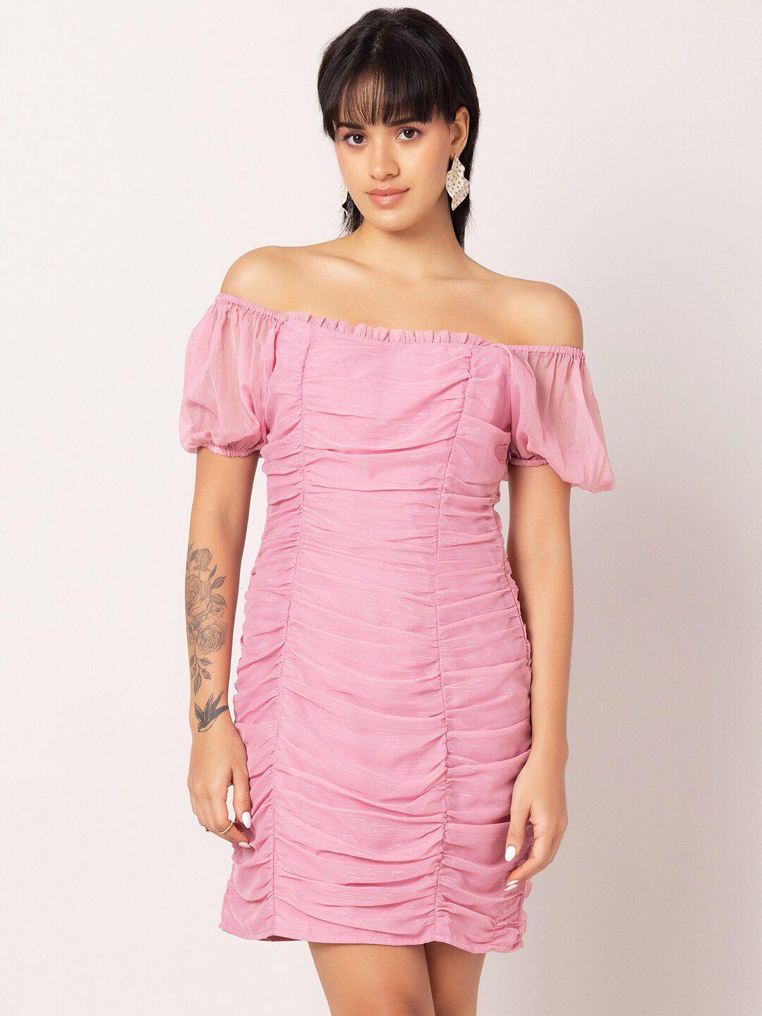 faballey pink chiffon mini dress