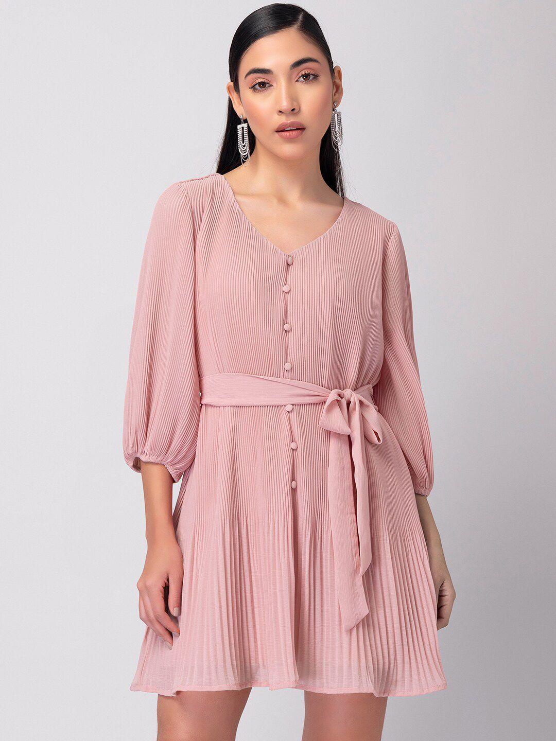 faballey puff sleeve fit and flare dress