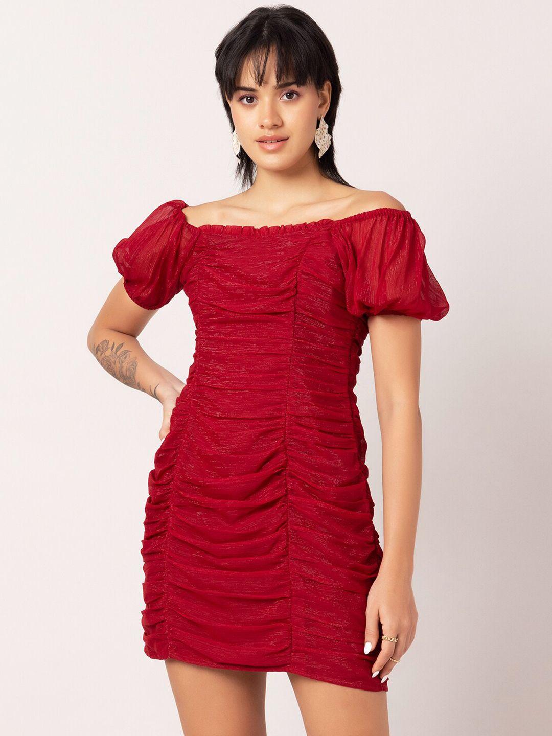 faballey red chiffon mini dress