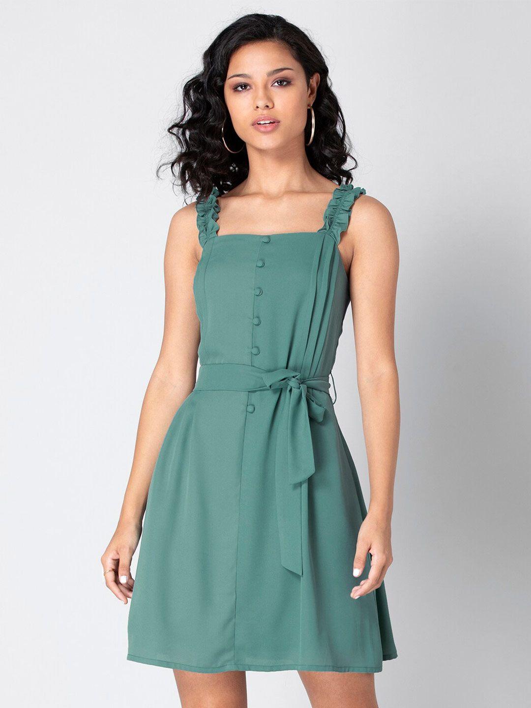 faballey ruffles fit and flare dress