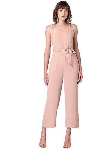 faballey siddarth x peach embellished neck jumpsuit with belt