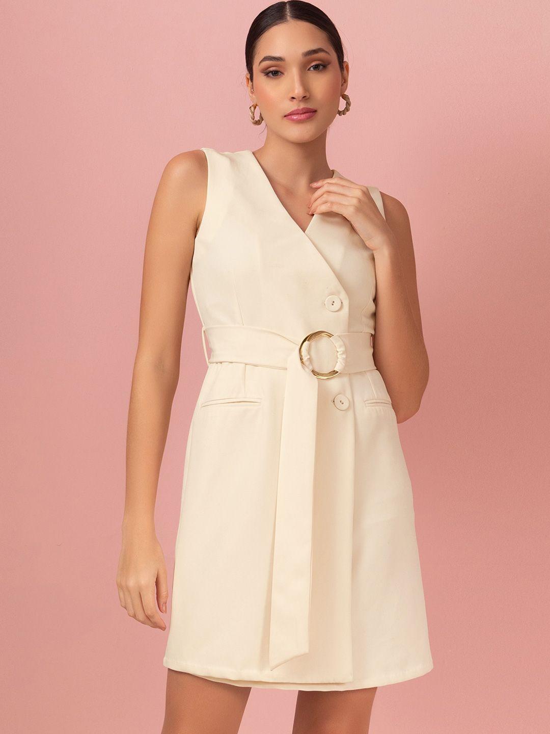 faballey white fit & flare dress