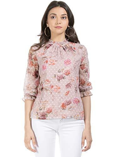 faballey women's floral regular fit shirt (top04170_pink x-small)