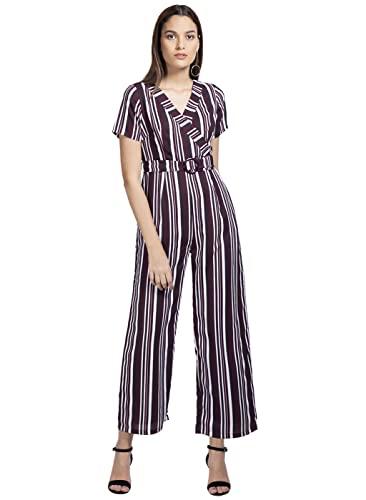 faballey women's georgette jumpsuit (drs03057_maroon_x-small)