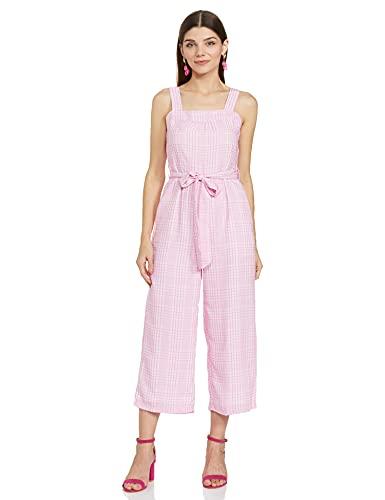 faballey women's georgette jumpsuit maxi jumspsuit (drs04073_pink_l)