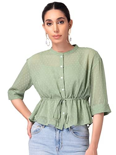 faballey women's regular fit blouse (top06592_green