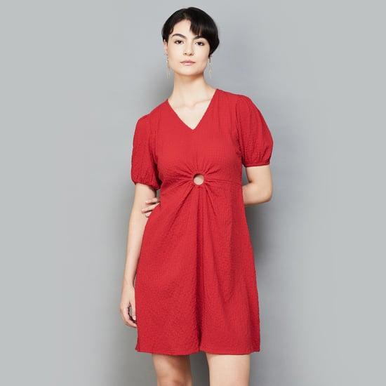 faballey women cut-out a-line dress