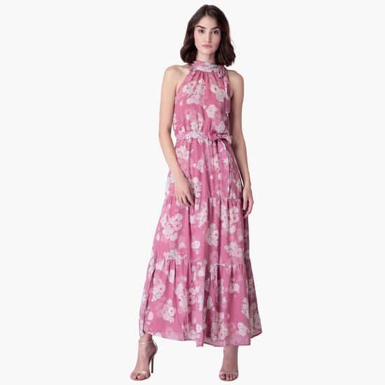 faballey women floral print maxi dress