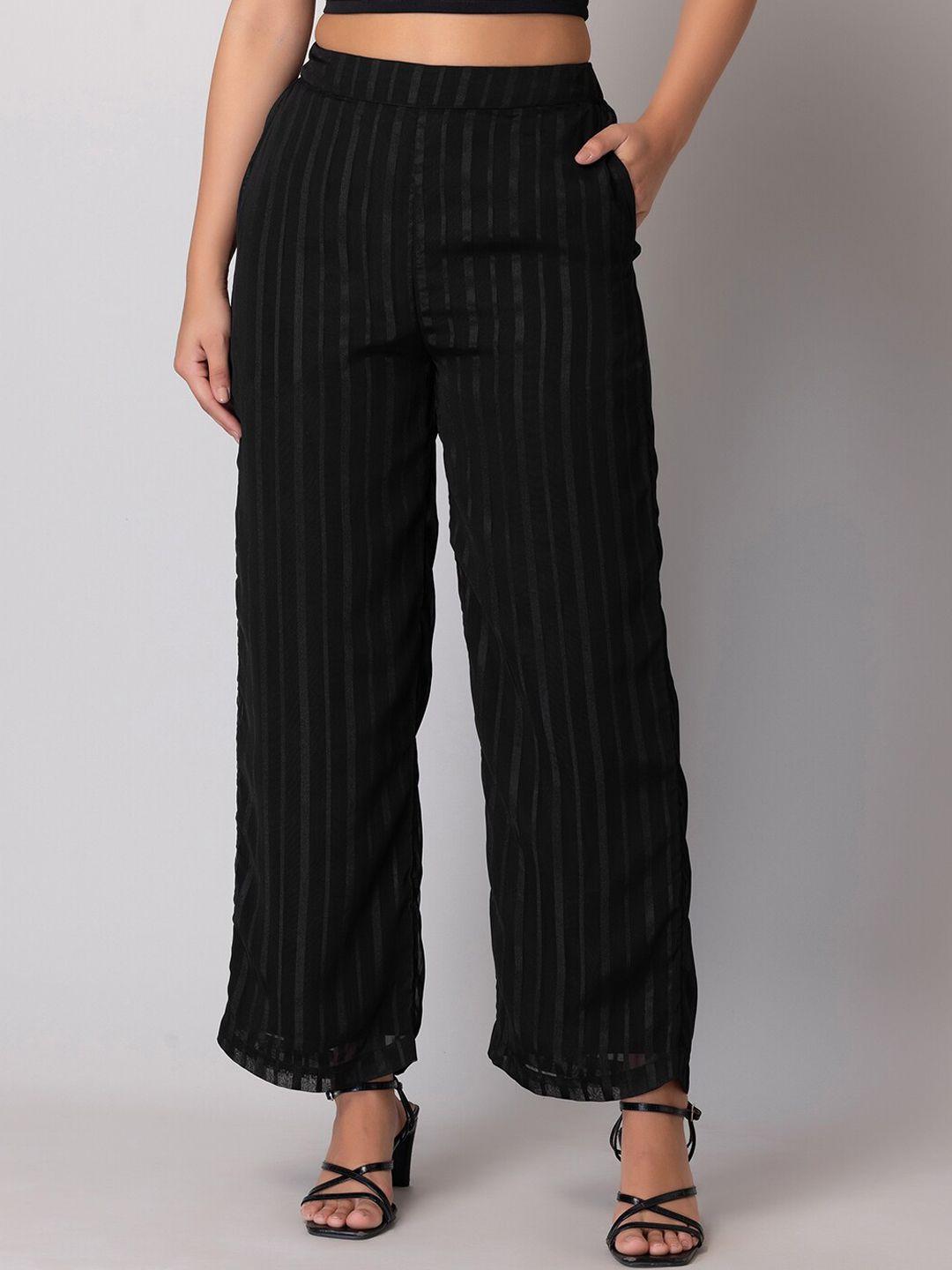 faballey women mid rise parallel trousers