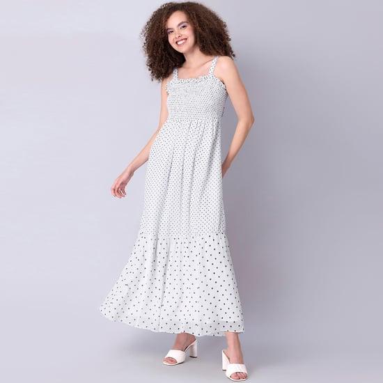 faballey women polka-dot print tiered maxi dress