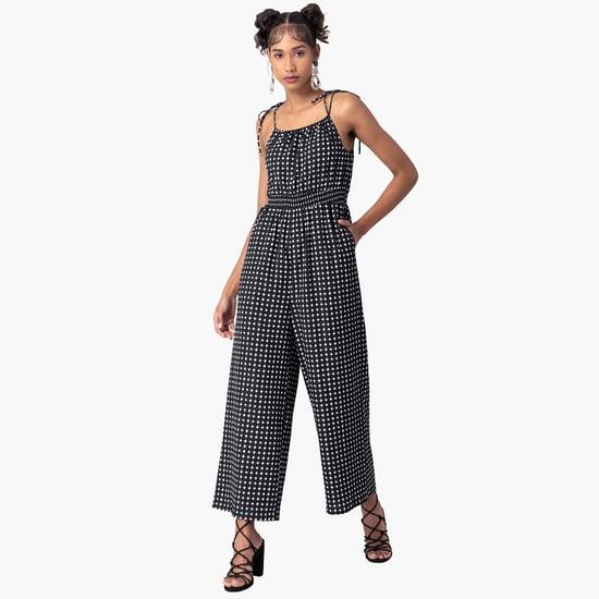 faballey women printed square neck jumpsuit