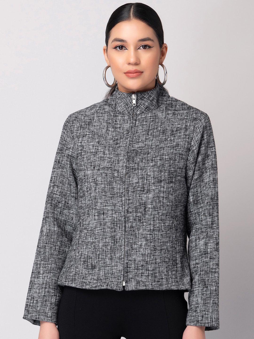 faballey women zippered bomber jacket