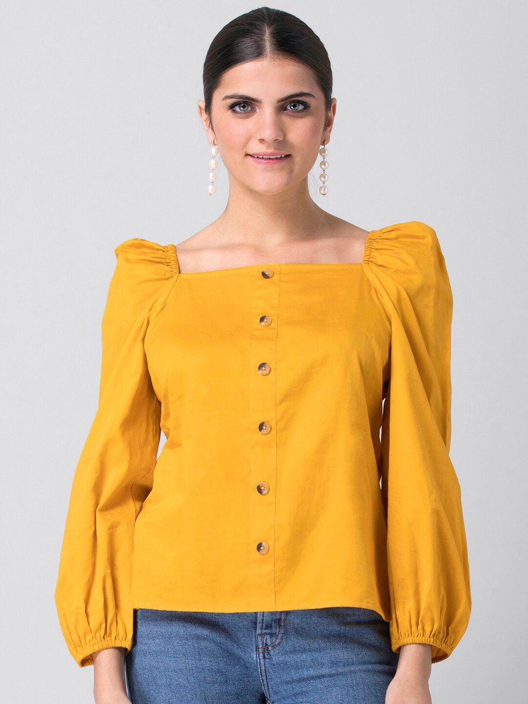 faballey yellow cotton top