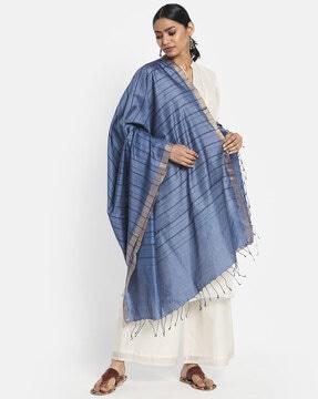 fabbasics striped dupatta with tassels