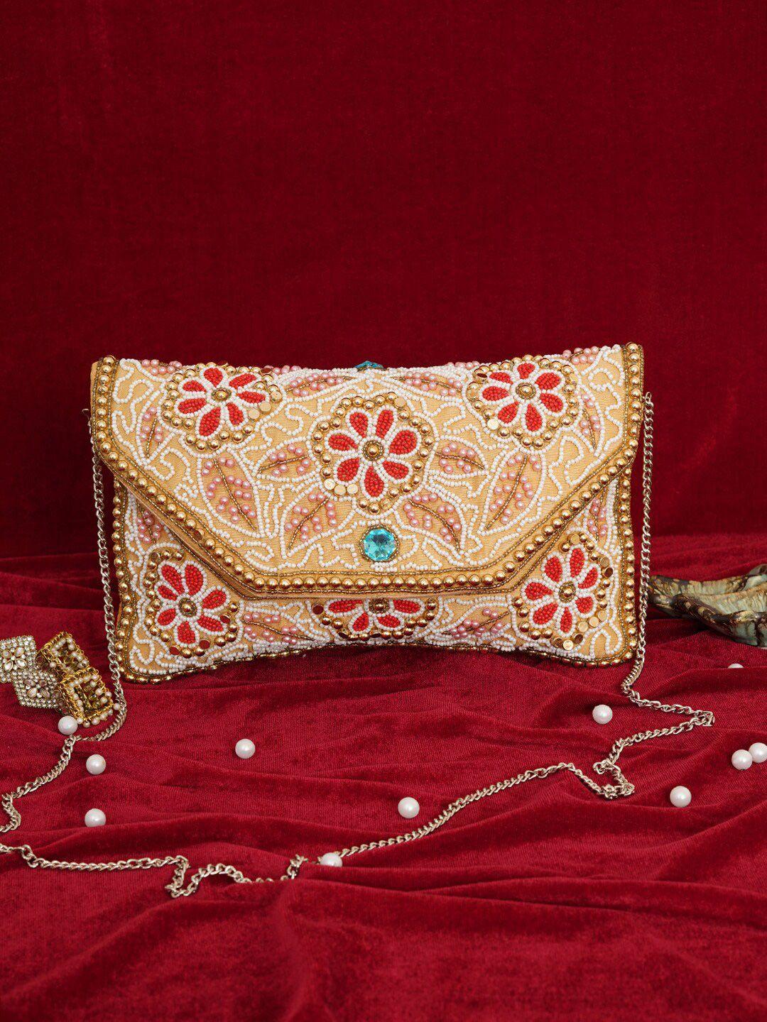 fabbhue multicoloured embroidered envelope clutch