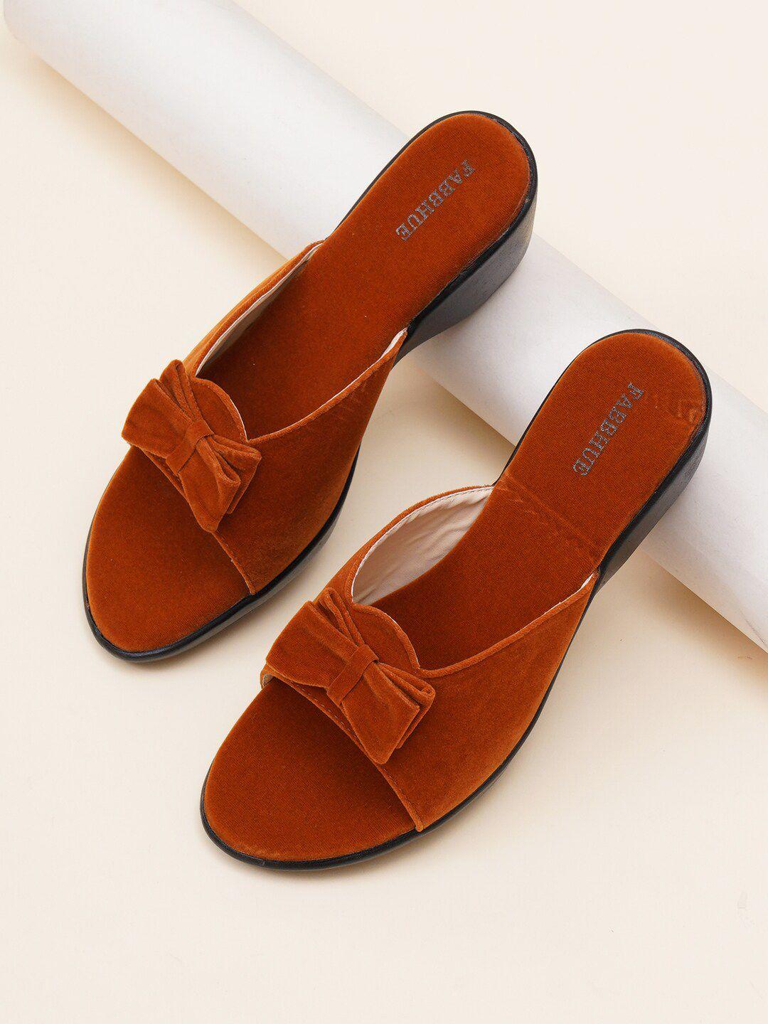 fabbhue suede open toe flats with bows