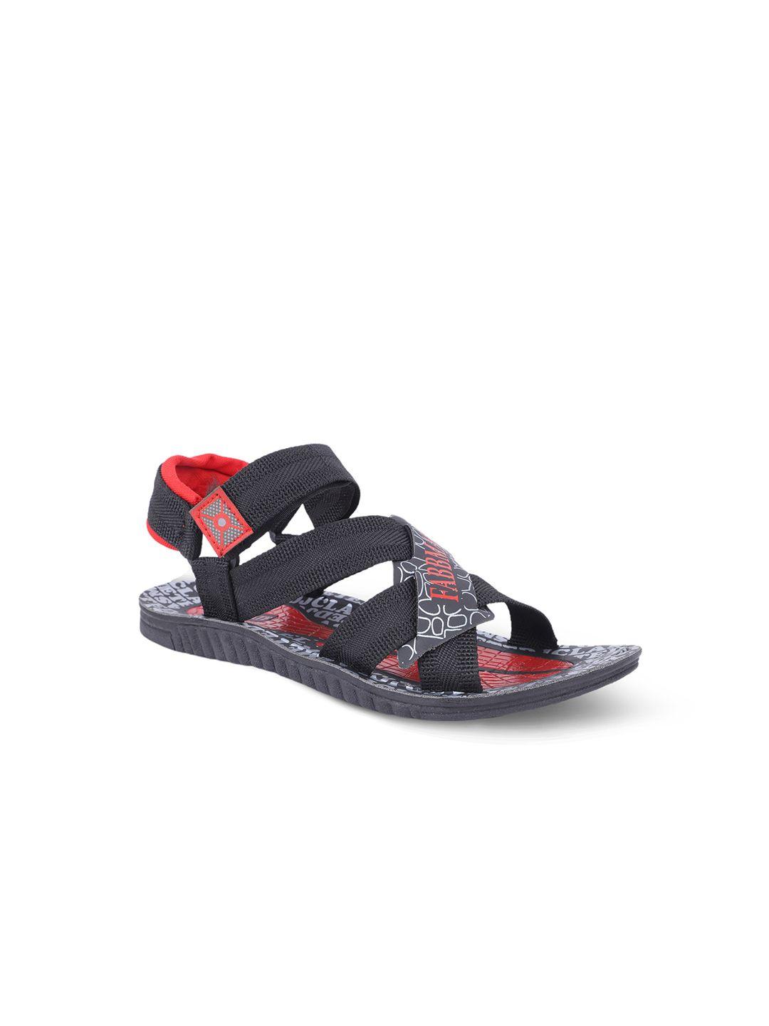 fabbmate men black & red sports sandals